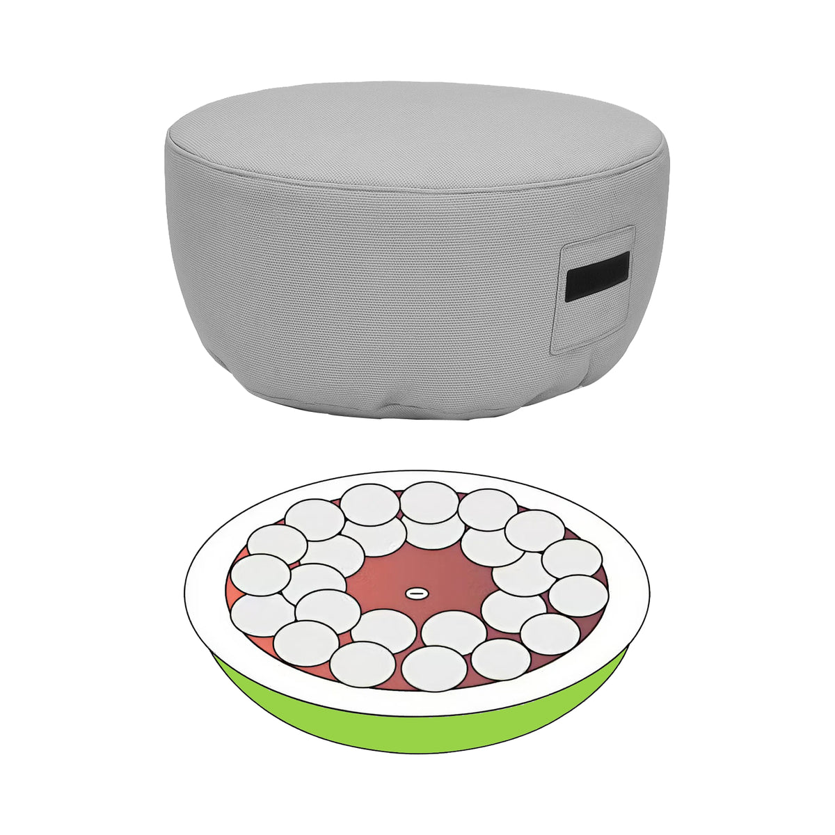 Custom Fire Bowl Cover - Style 2 - custom fit protective cover - view 2