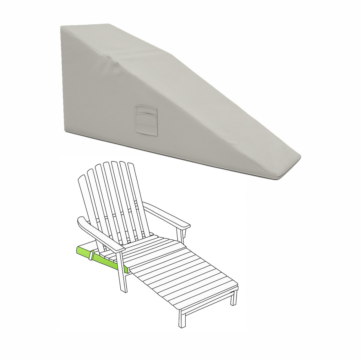 Custom Adirondack Footrest Chair Cover - custom fit protective cover - view 2