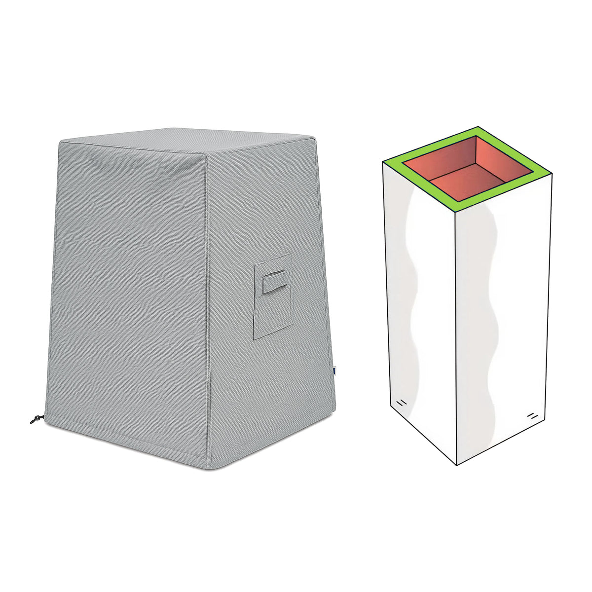 Custom Fire Column Cover - Style 2 - custom fit protective cover - view 2