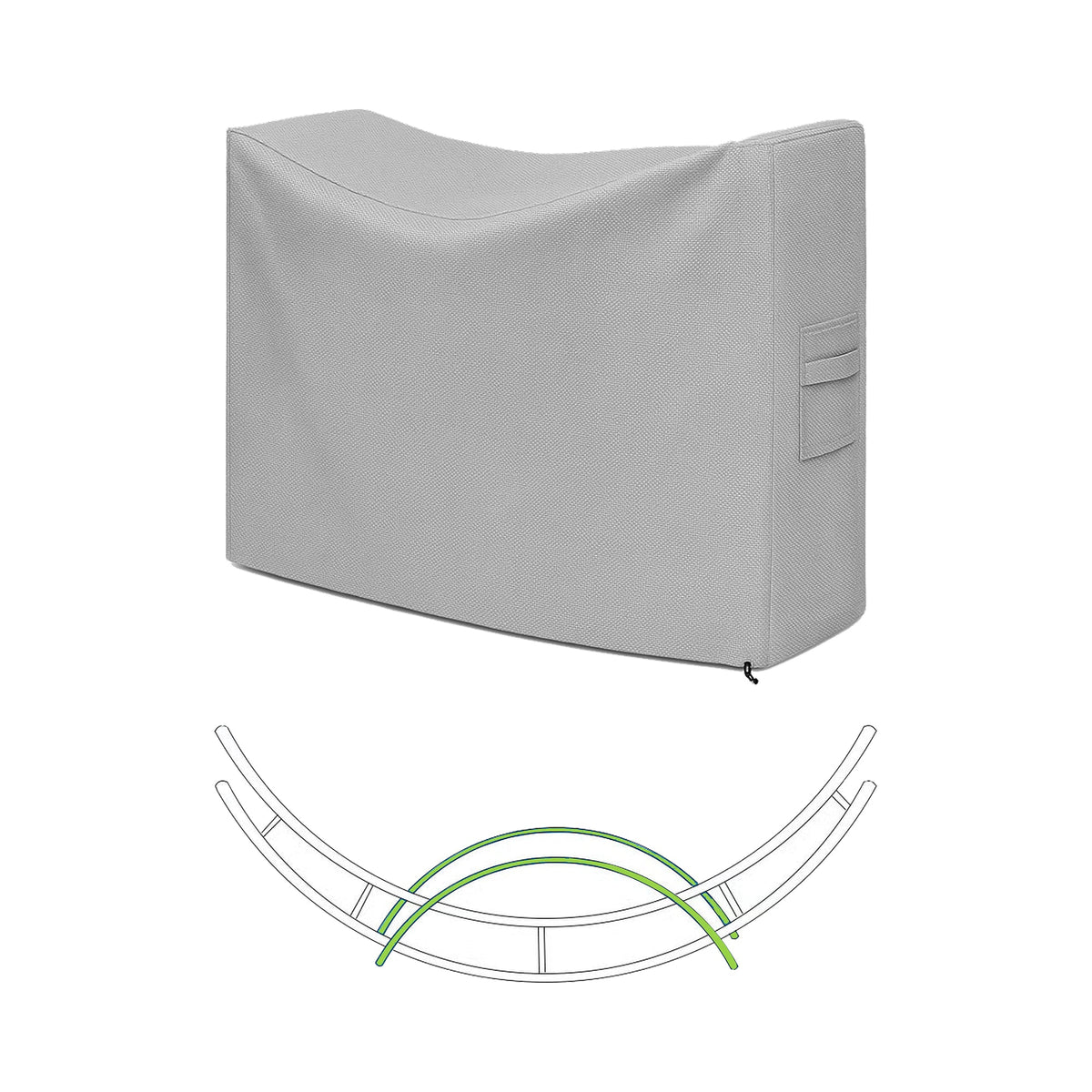 Custom Crescent Firewood Rack Cover - custom fit protective cover - view 2