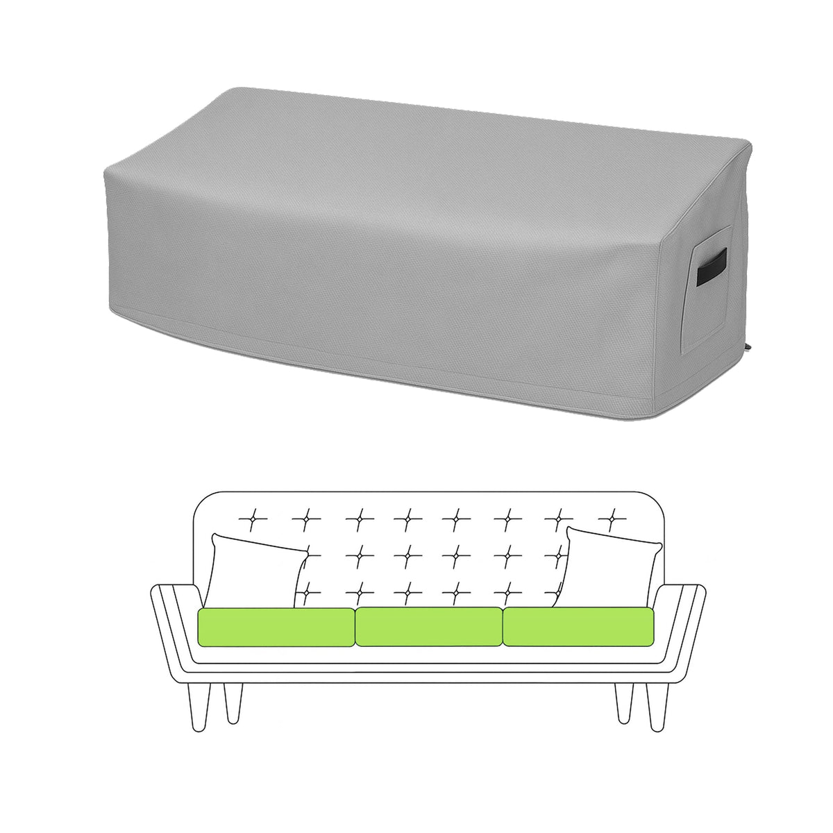 Straight Couch Covers - custom fit protective cover - view 2