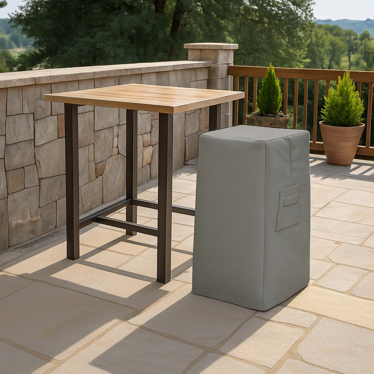 Custom Square Bar Stool Covers - front view