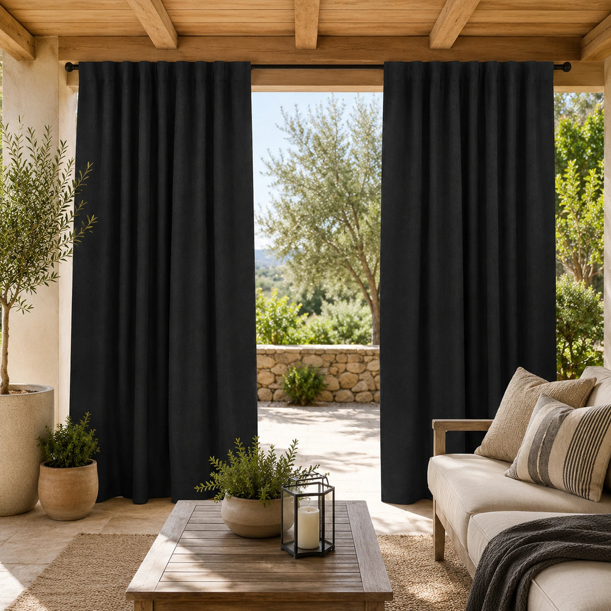 Sunbrella Canvas Black Curtain