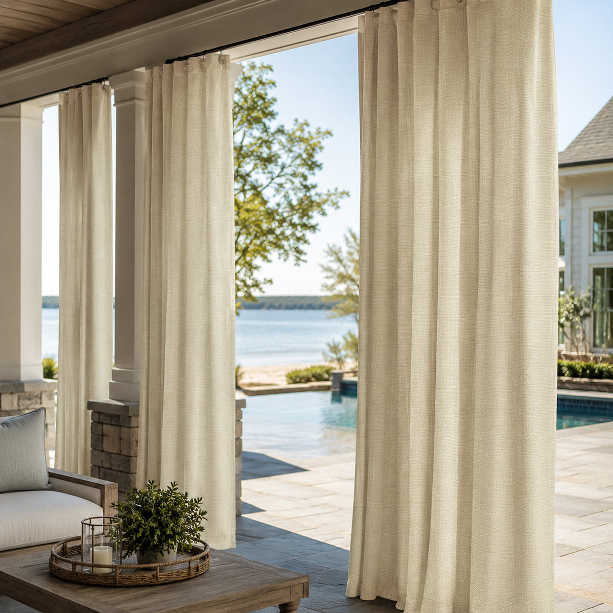 Sunbrella Canvas Lin Curtain