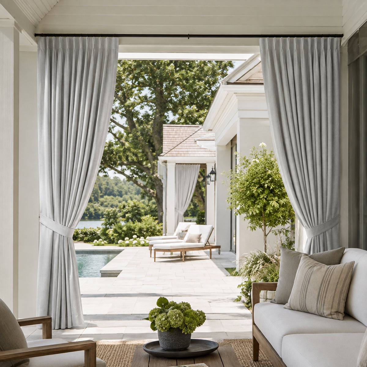 Sunbrella Canvas Marble Curtain