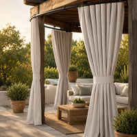 Sunbrella Canvas Silver Grey Curtain