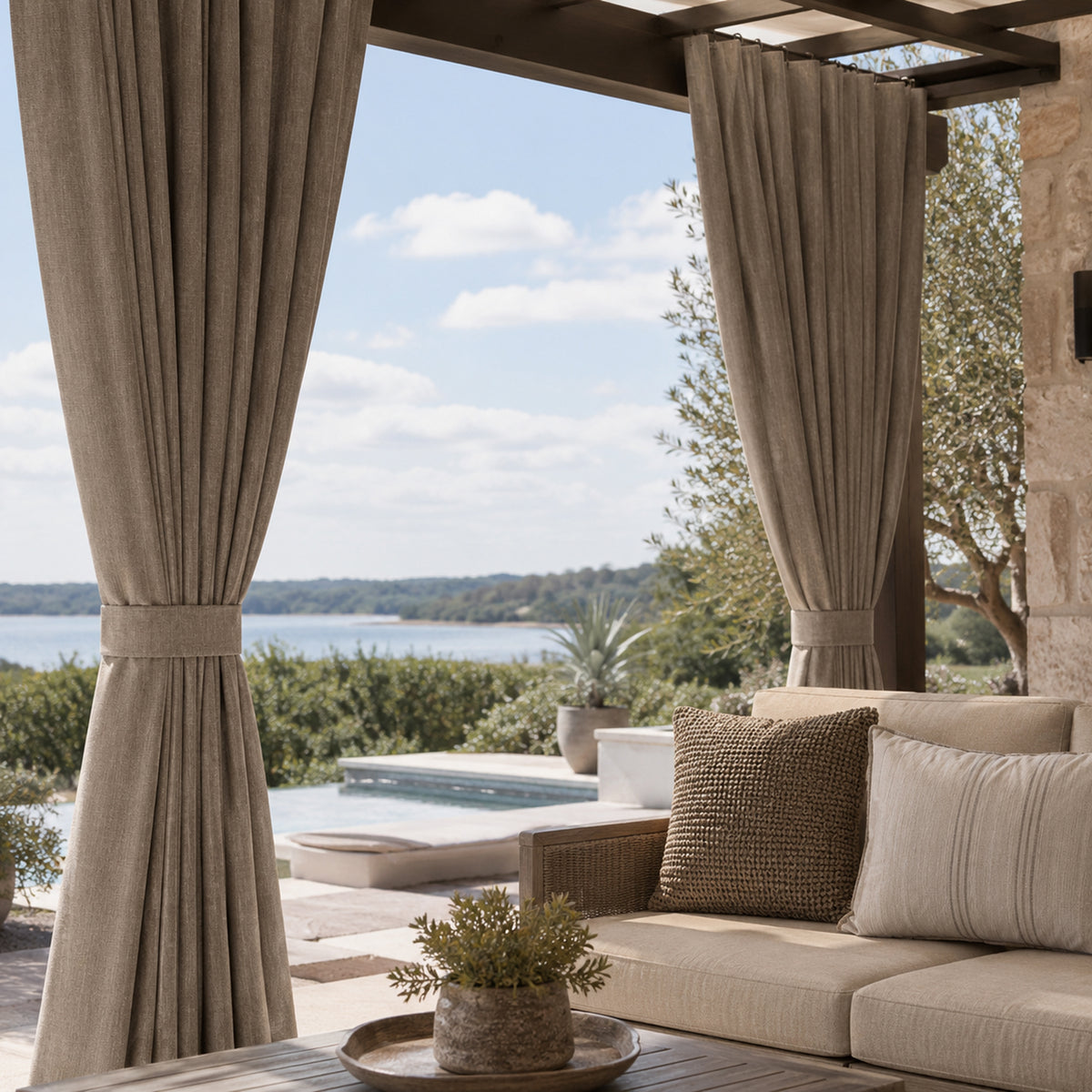 Sunbrella Canvas Taupe 5461 Curtain