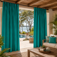 Sunbrella Canvas Teal Curtain