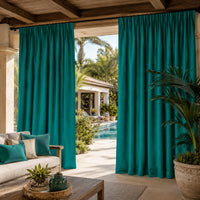 Sunbrella Canvas Teal Curtain