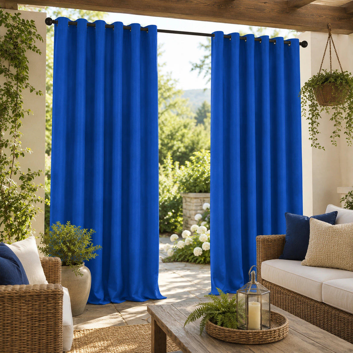 Sunbrella Canvas True Blue Curtain