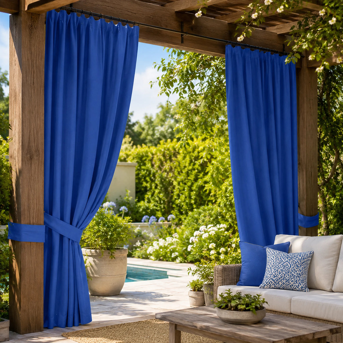 Sunbrella Canvas True Blue Curtain