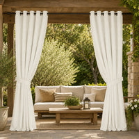 Sunbrella Canvas White Curtain