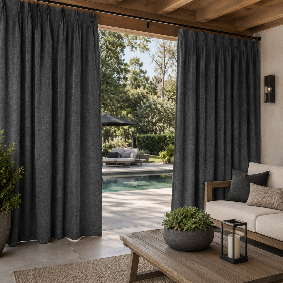 Sunbrella Cast Charcoal Curtain