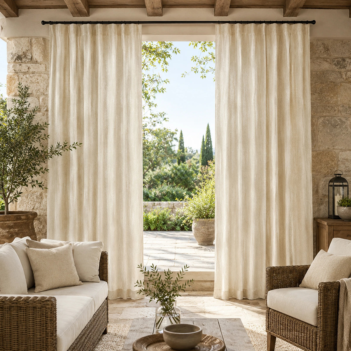 Sunbrella Cast Pumice Curtain