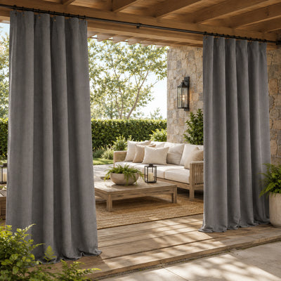 Sunbrella Deauve Ardoise Curtain