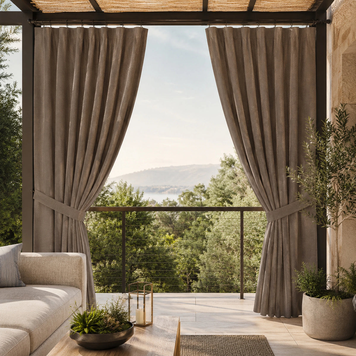 Sunbrella Deauve Taupe Curtain