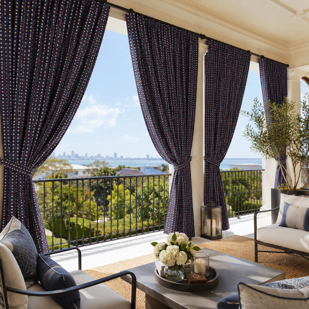 Sunbrella Domino Roulette Curtain