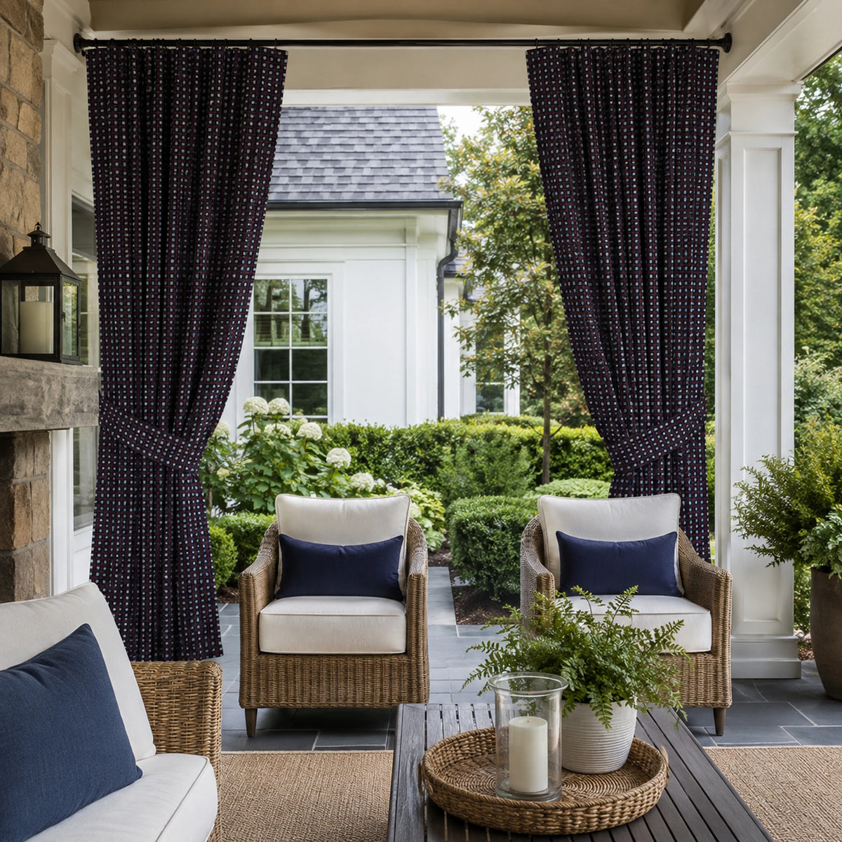 Sunbrella Domino Roulette Curtain
