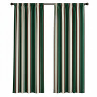Sunbrella Fancy Stripe Forest Green Curtain