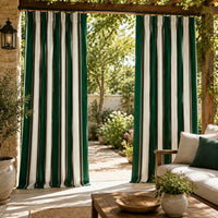 Sunbrella Fancy Stripe Forest Green Curtain