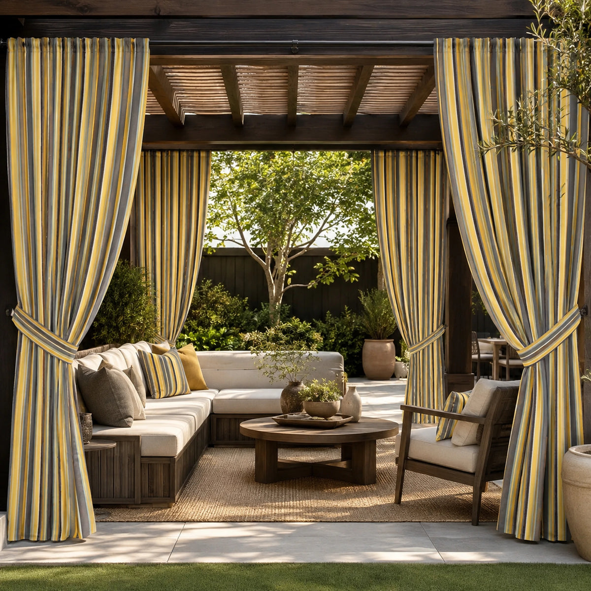 Sunbrella Foster Metallic Curtain