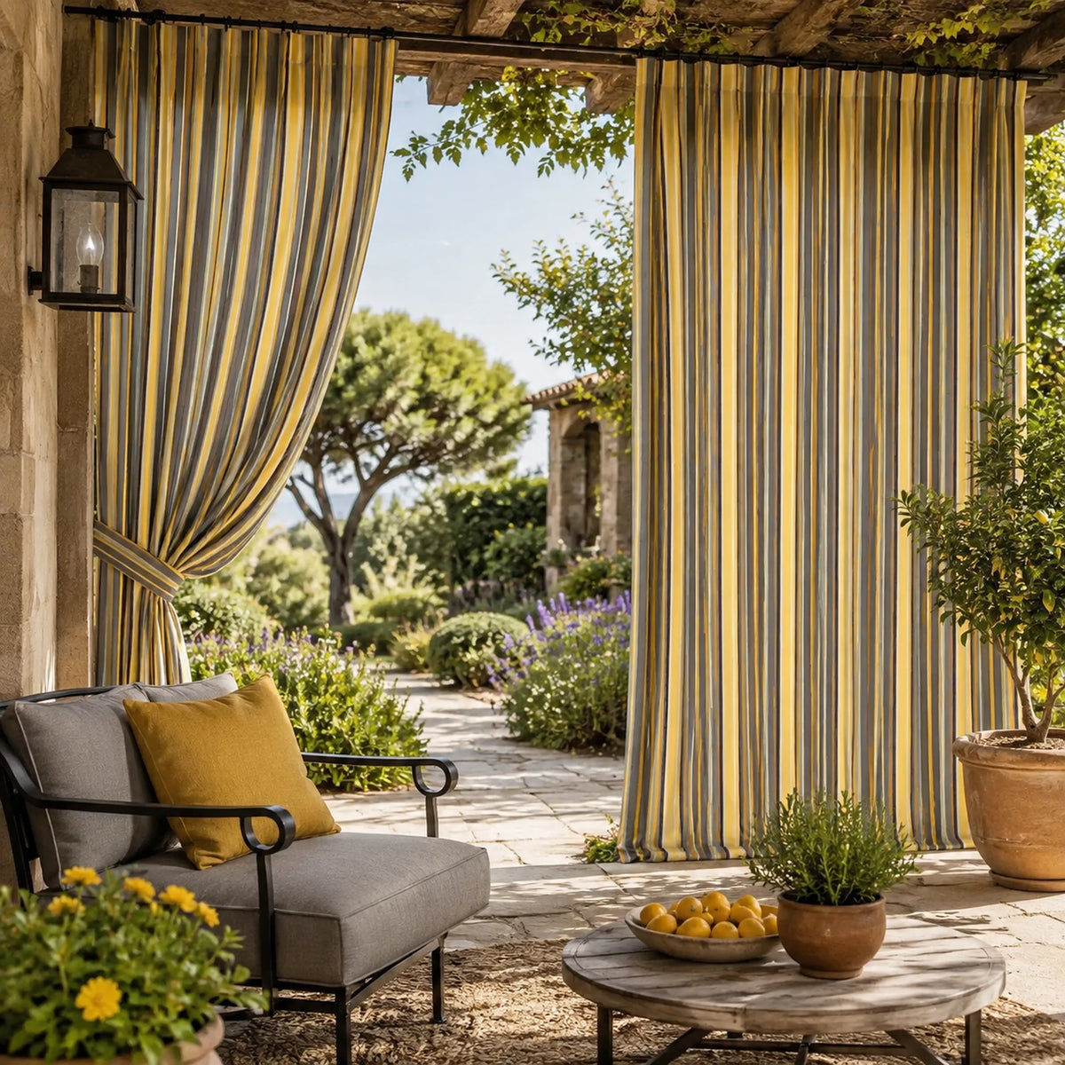 Sunbrella Foster Metallic Curtain