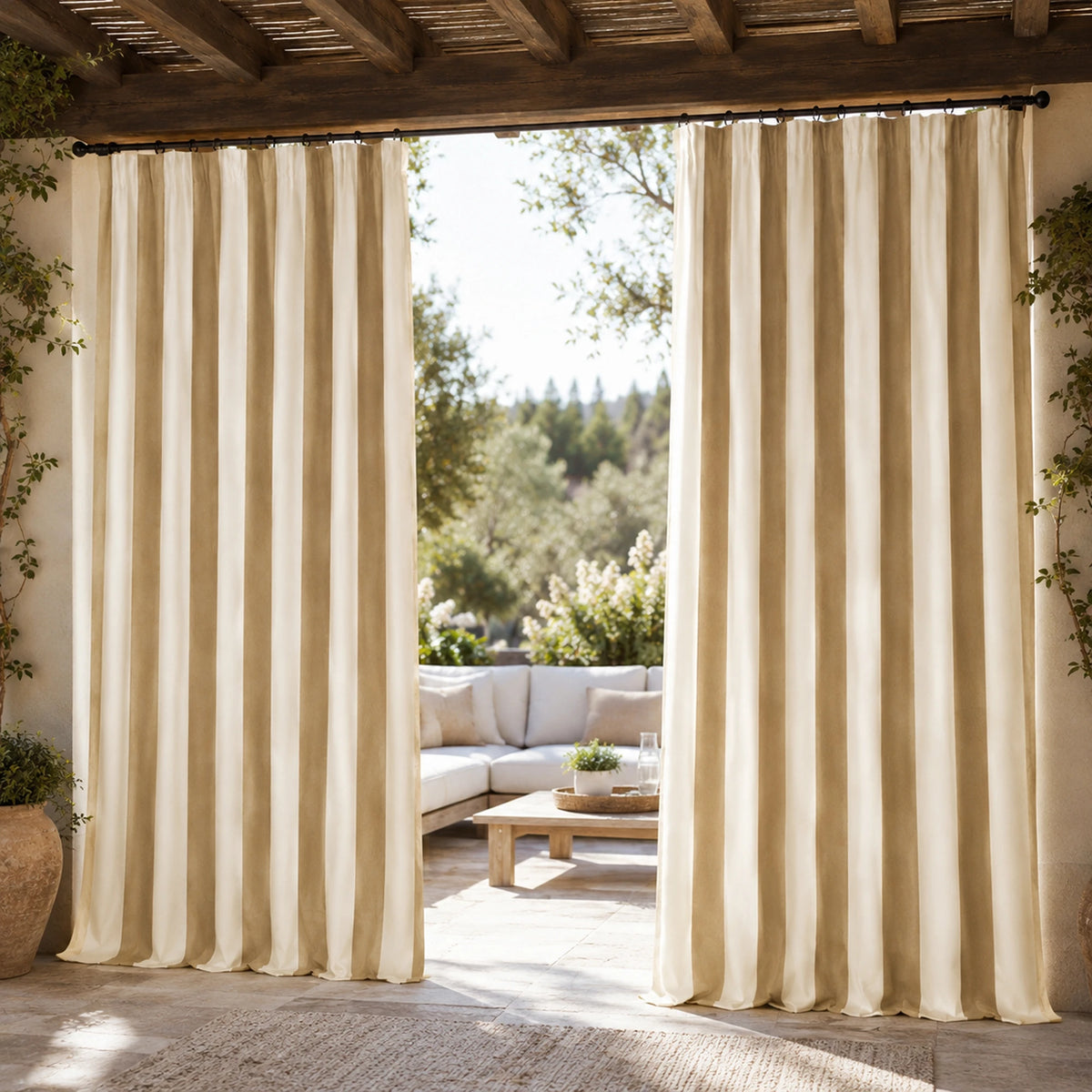 Sunbrella Maxim Heather Beige Curtain
