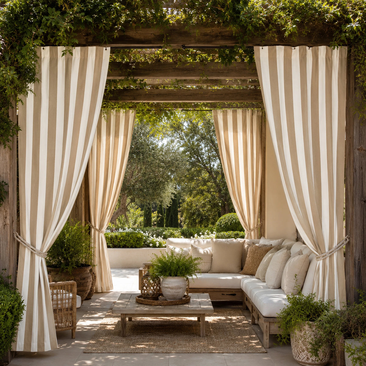 Sunbrella Maxim Heather Beige Curtain