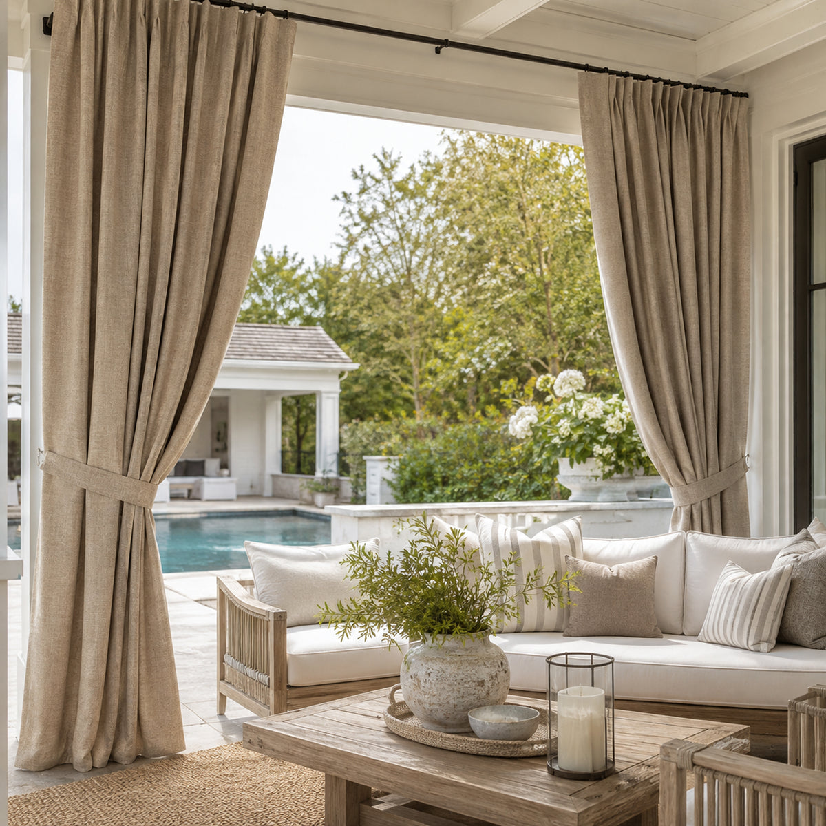 Sunbrella Natte Heather Grey Curtain