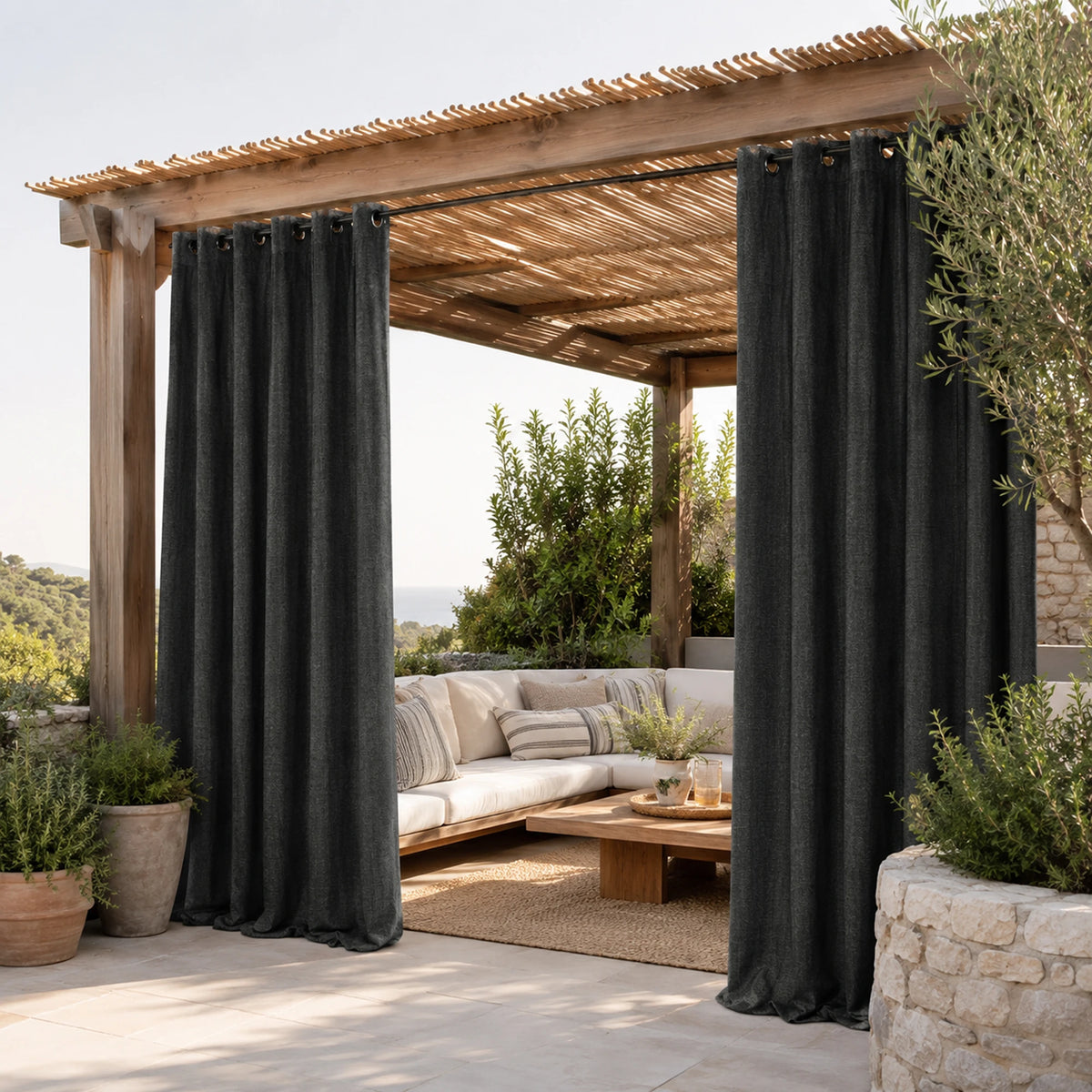 Sunbrella Spectrum Carbon Curtain