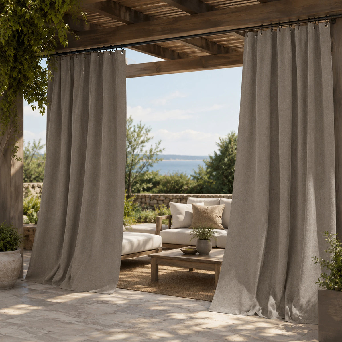 Sunbrella Spectrum Graphite Curtain