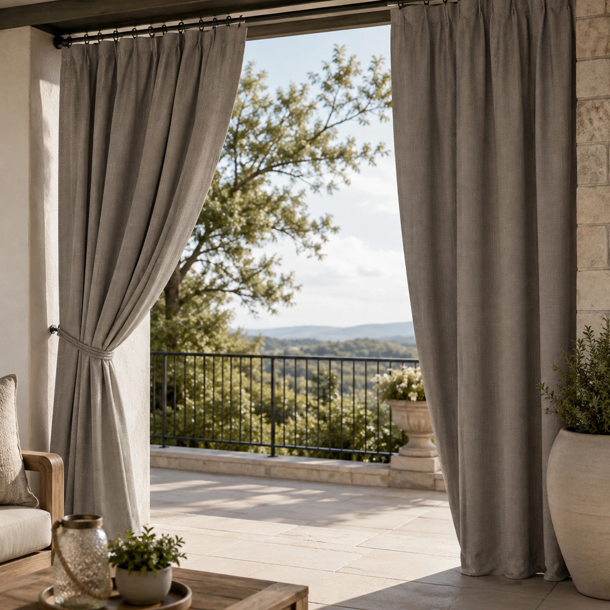 Sunbrella Spectrum Graphite Curtain