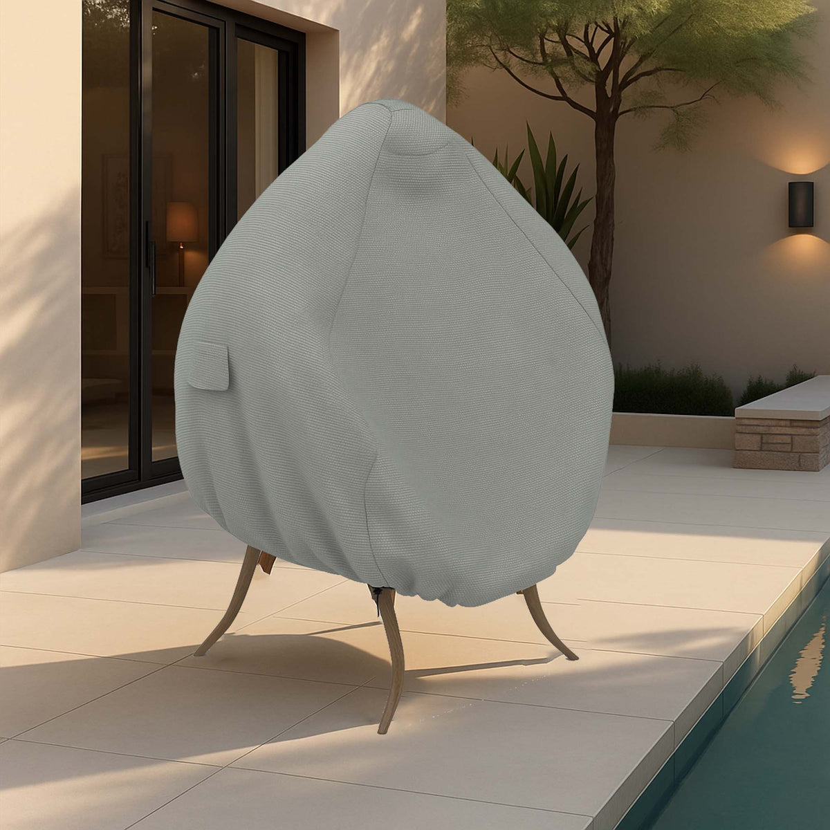 Custom Wicker Egg Chair Covers - front view