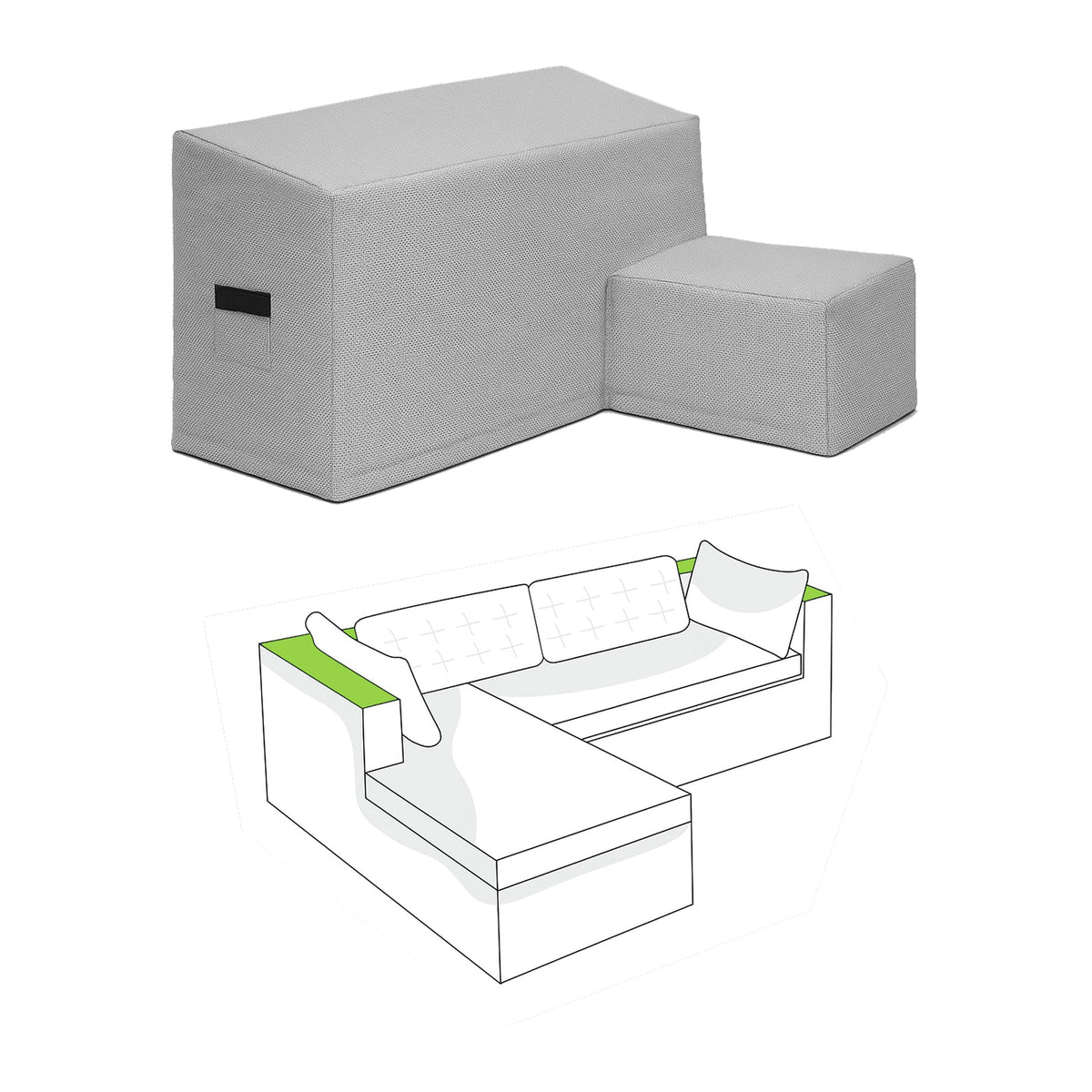 Custom L Shape Couch Covers - Style 6