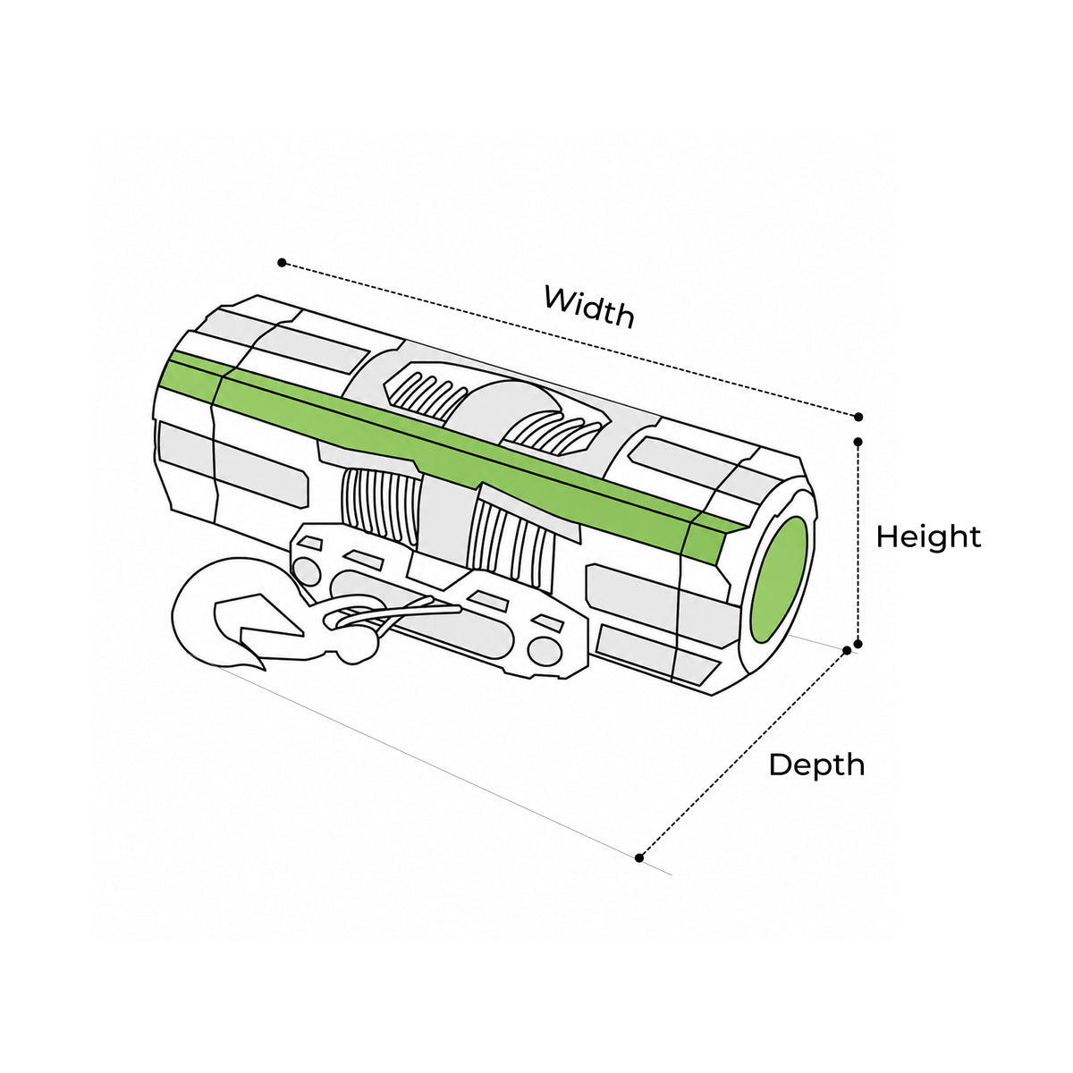 Custom WARN Axon Winch Cover