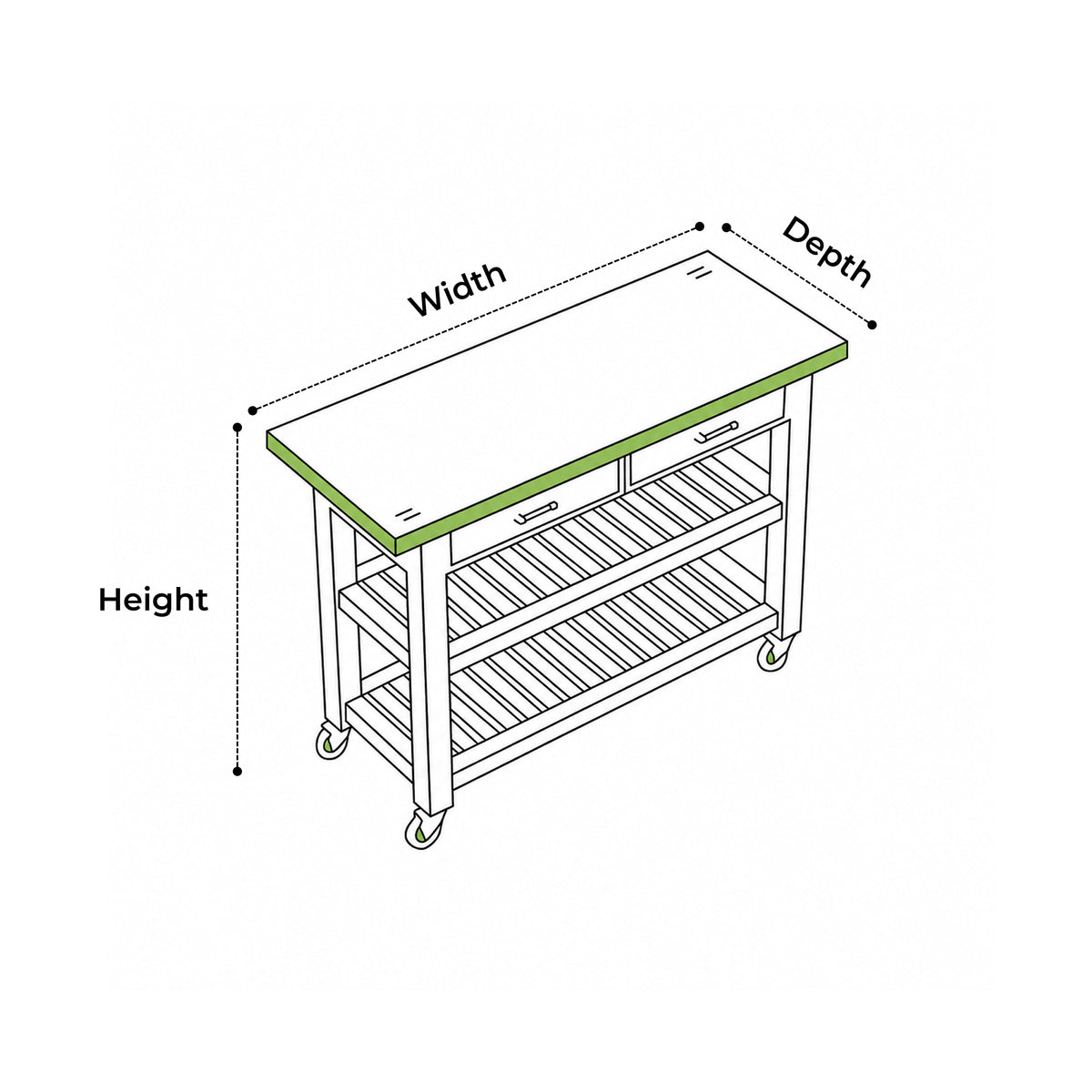 Custom Kitchen Island Cart Cover