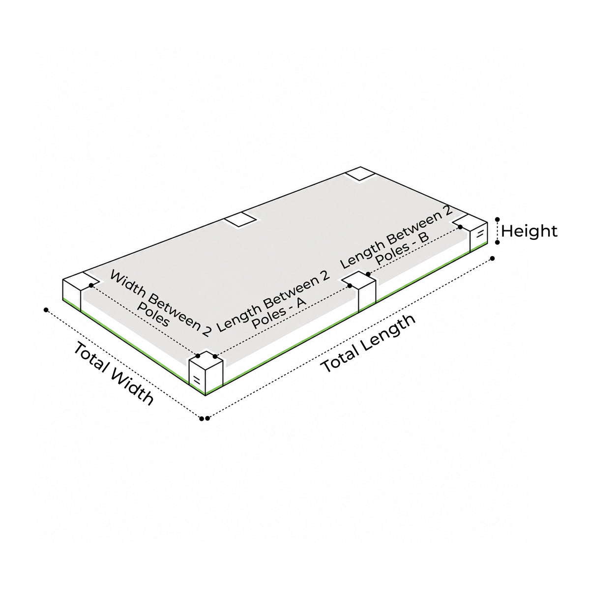 Custom Heavy Duty Sandbox Covers - With 6 Pole Cut-Out