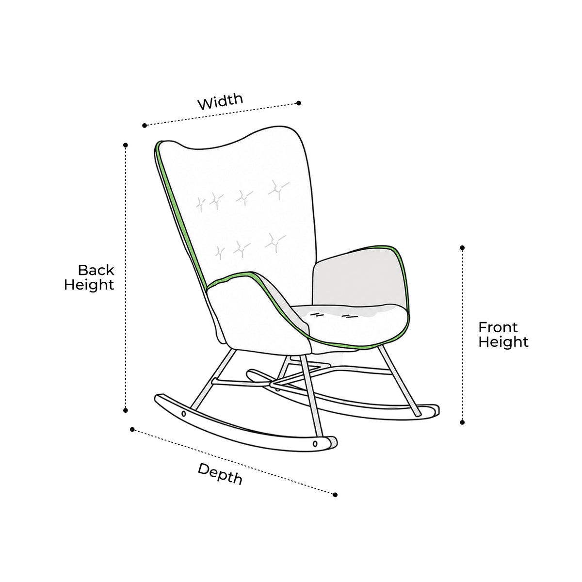Custom Rocking Chair Cover - Style 7