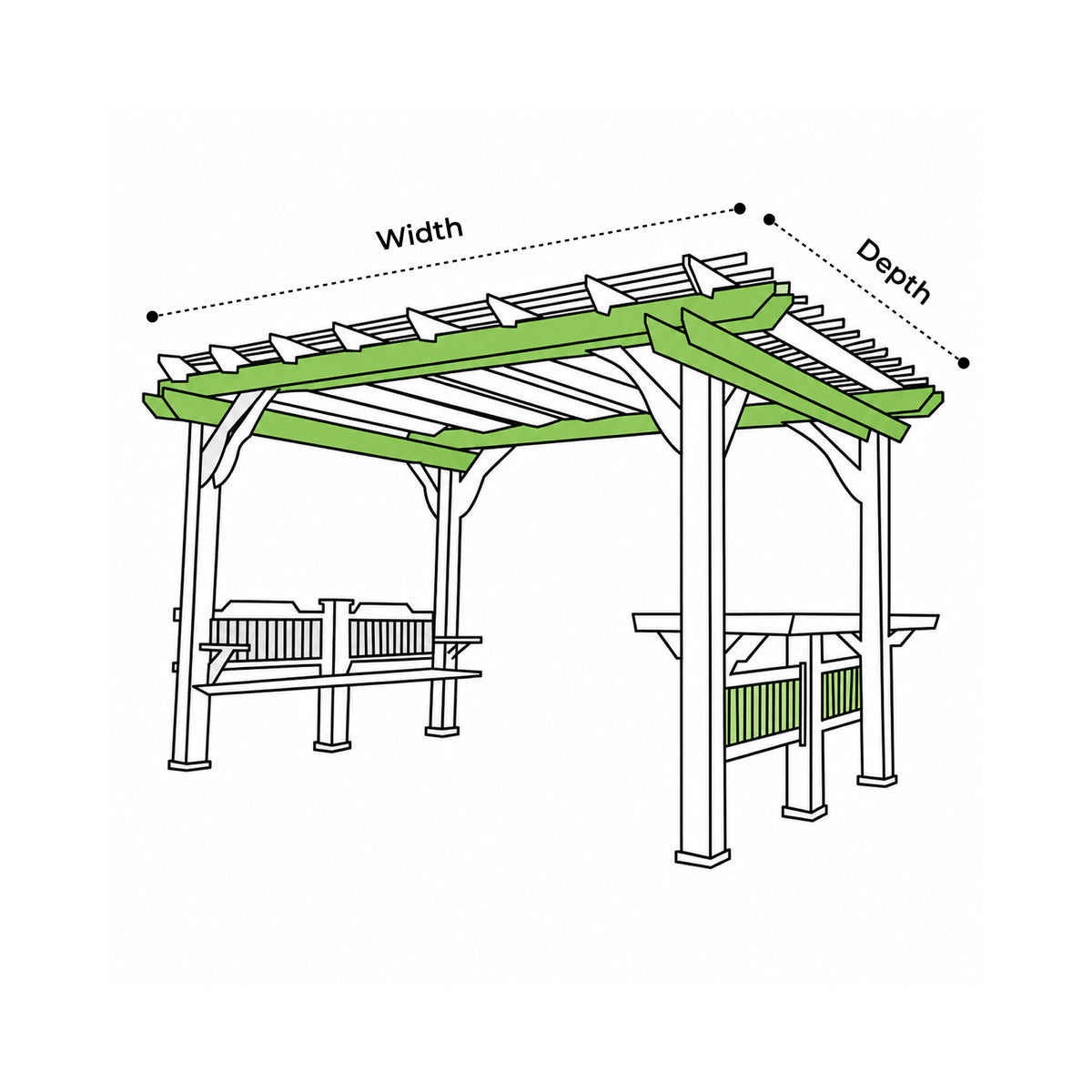 Custom Pergola Shade Cover - Style 1