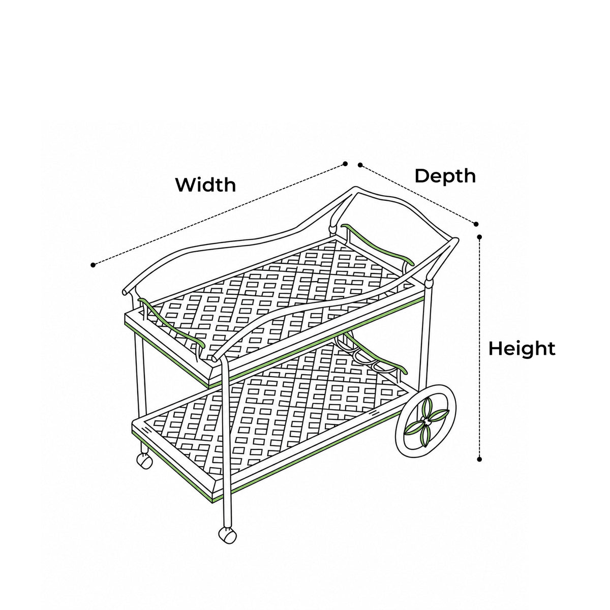 Custom Wheeled Beverage Serving Cart Cover