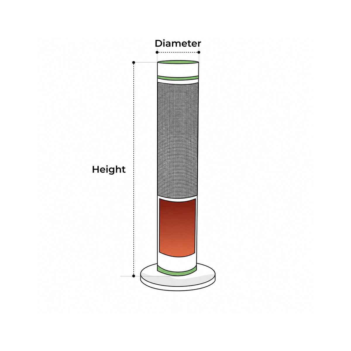 Custom Column Patio Heater Cover