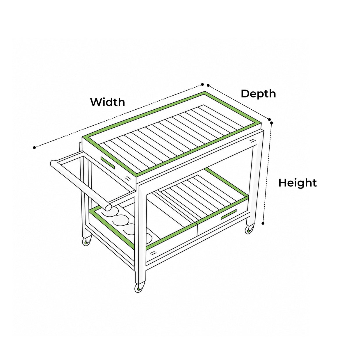 Custom Outdoor Serving Cart Cover