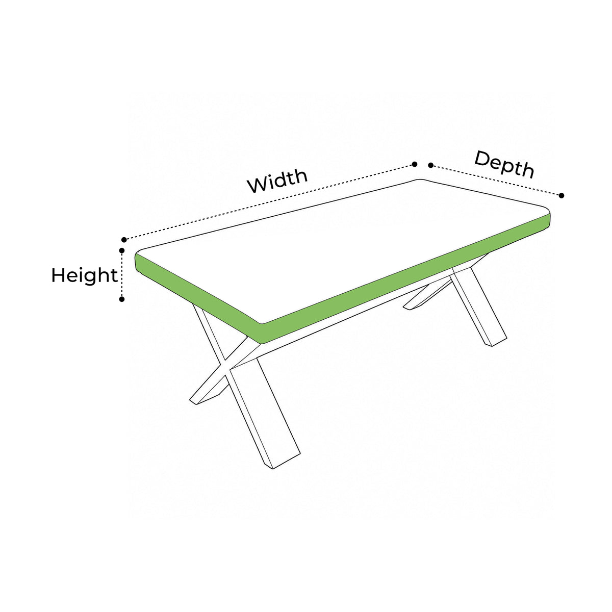 Custom Rectangular Table Top Cover