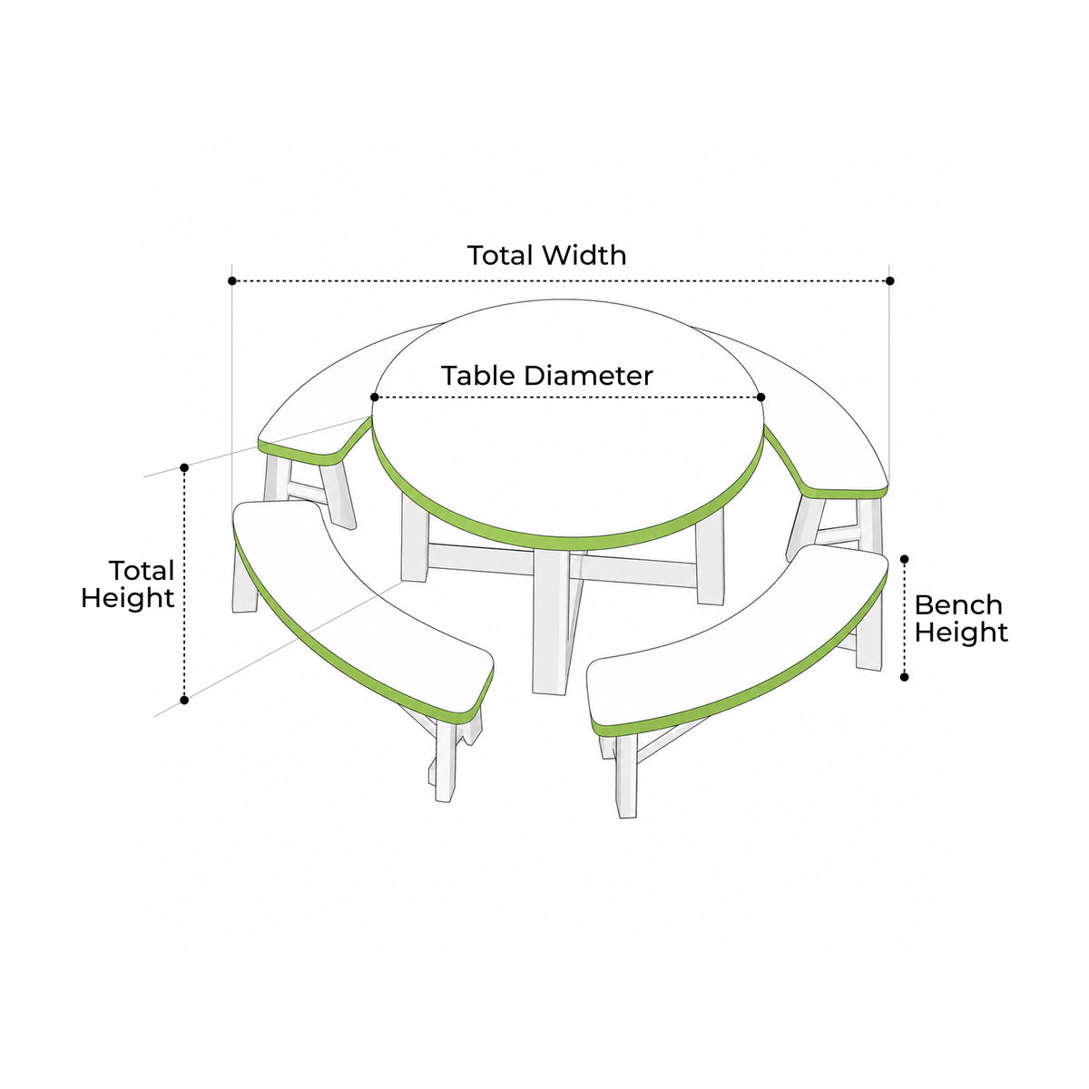 Custom Picnic Table Cover - Round