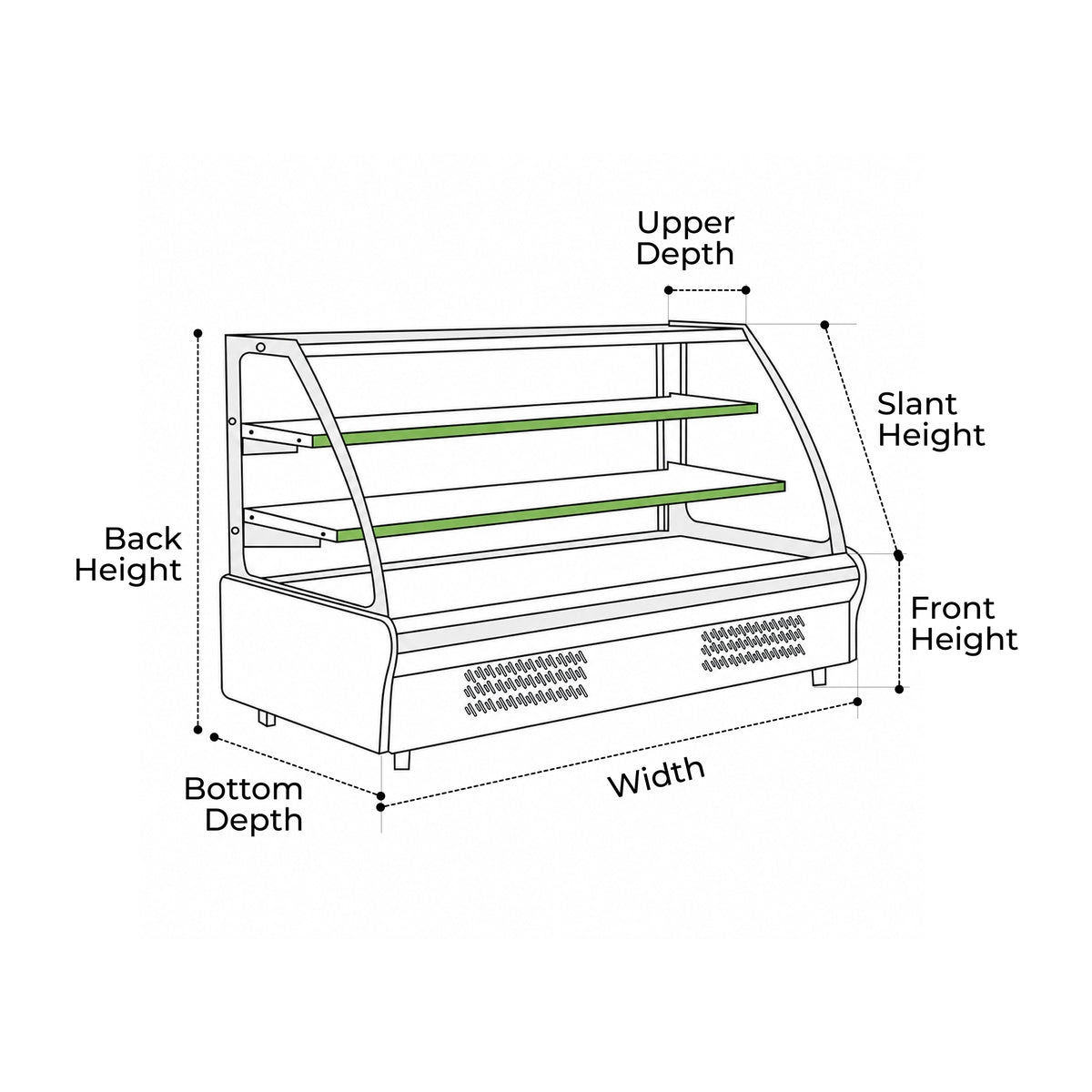 Custom Curved Refrigerated Display Case Covers