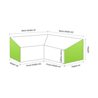 Custom L Shape Slanted Covers measurement guide