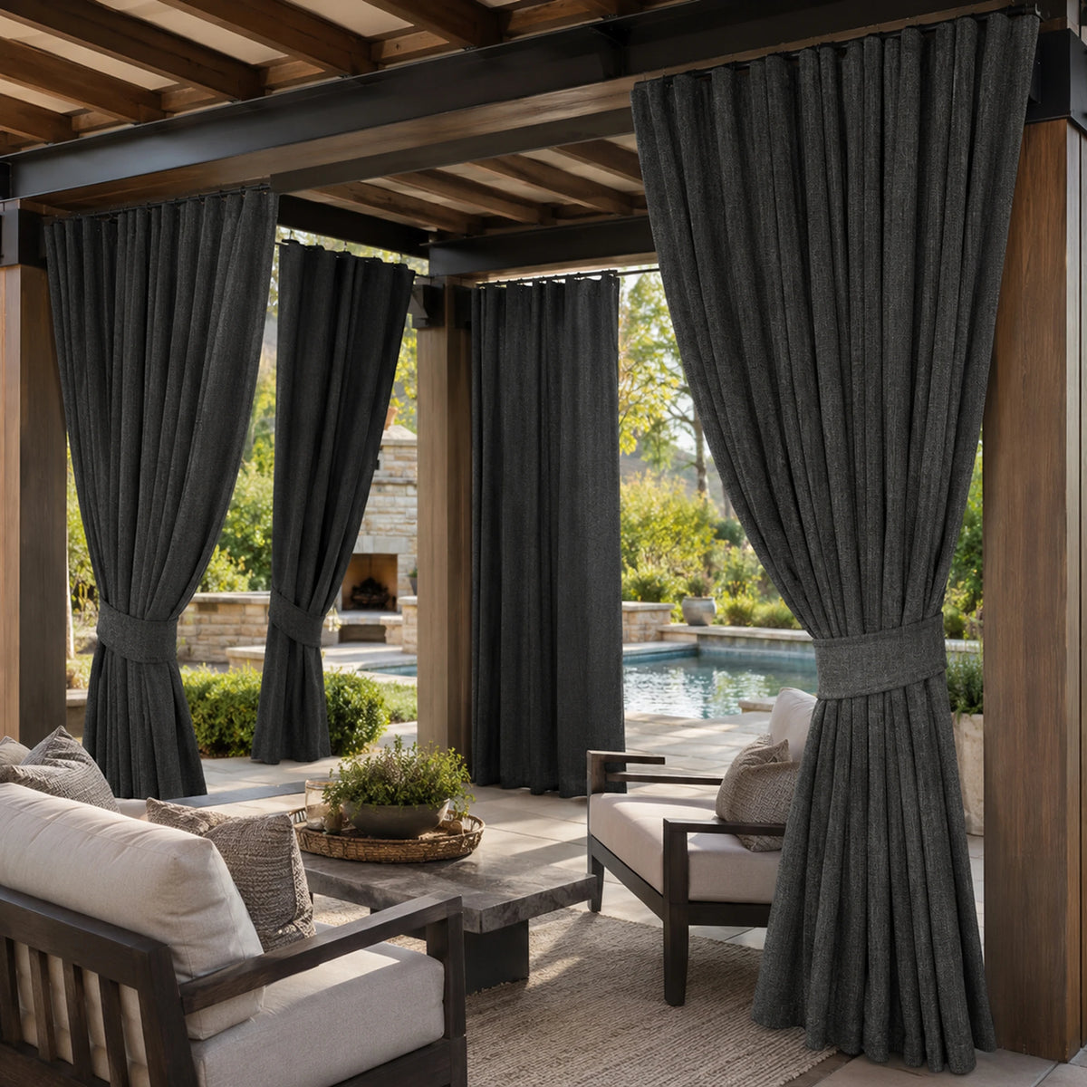 Sunbrella Canvas Flanelle Curtain