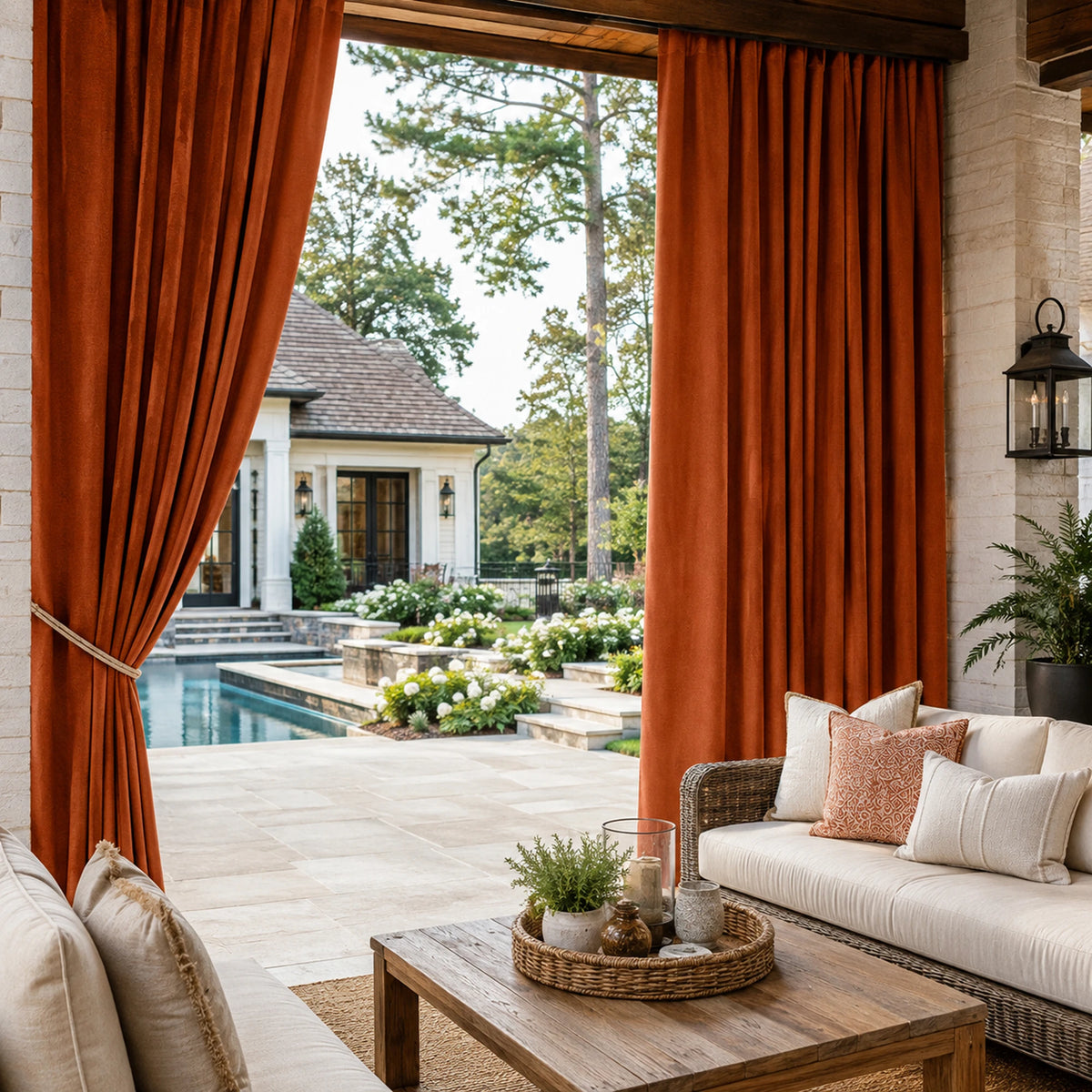 Sunbrella Canvas Rust Curtain