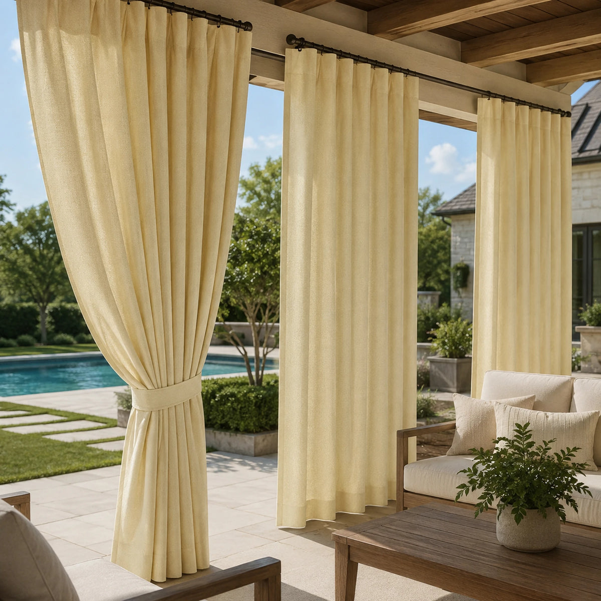 Sunbrella Canvas Birds Eye Curtain