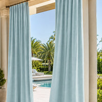 Sunbrella Canvas Mineral Blue Curtain
